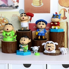Mô Hình bộ 6 Shin bút chì - Cao 4-8cm - nặng 300gram - Figure Cậu Bé Bút Chì - bọc túi OPP - Hộp Màu - Hm36 n3-k48-t1-s1