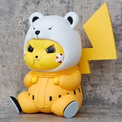 Hàng Cao Cấp - Mô Hình Pikachu Cosplay Gấu BePo ngồi - Cao 36cm - Figure One Piece vs Pikachu - Hộp Màu - pkm54