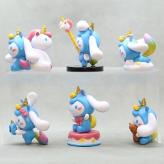 Mô hình kuromi Bộ 6 Melody Kuromi Bản đẹp - cao 5-7cm - Nặng 300gram - Bọc Túi Opp - Hộp Màu n3-k33-t4-s3