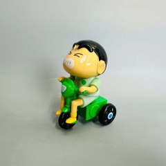 mô hình shin lái xe áo xanh dây cót - cao : 10.5cm - figure shin - hộp màu