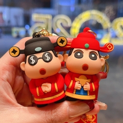 móc khóa shin cosplay thần tài - dây dài 11cm mô hình cao 6cm - nặng : 50gram - no box N3-T3