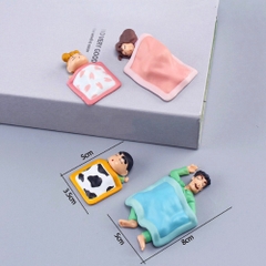 Mô hình Bộ 4 Gia Đình Shin Bút Chì Nằm Ngủ - Ngang 3-5cm - Dọc 5-8cm - nặng 100gram - Figure Shin - No Box  K33-T3-S8