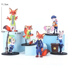 Mô hình bộ 6 nhân vật Zootobia Bản B  . Cao 4 - 11cm , nặng 350gram - Figure Zootobia - SKU : hm182