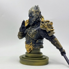 Mô Hình bán thân tôn ngộ không đen vàng - Cao 17.5cm - nặng 400gram - Phụ kiện : đế + gậy -  Figure Wukong -  Bọc túi OPP - No Box - N1-ST10