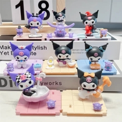 Mô hình kuromi bộ 8 kuromi - cao 6cm - Nặng 500gram - Bọc Túi - Hộp Màu  - K24-T2-S6