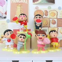 Mô Hình bộ 6 Shin bút chì tình yêu- Cao 9-10cm - nặng 300gram - Figure Cậu Bé Bút Chì - bọc túi OPP - Hộp Màu - HM125 - n3-k59-t4-s1