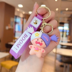 móc khóa búp bê tím - dây dài 11cm mô hình cao 5.5cm - nặng : 50gram - boc túi - no box n3-k17-t5-s1