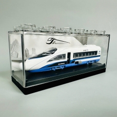 Mô Hình tàu siêu tốc trắng viền xanh 1:64 Hợp kim - Dài 12.5cm - Cao 5cm - Rộng : 4.5cm - nặng : 300gram - Hộp Nhựa Trong SKU : oto465c - ( VAT :  003-06-20 )