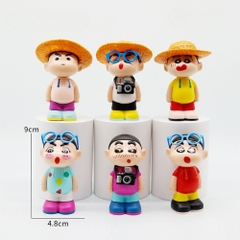 ( Giá 1 con - Bộ 6 con - Đặt Số Lượng 6 ) - Mô hình Bộ 6 các nhân vật Shin Bút Chì đi tham quan - Cao 8-9cm - nặng 580gram - Figure Shin - Box Màu - K31-T3-S9