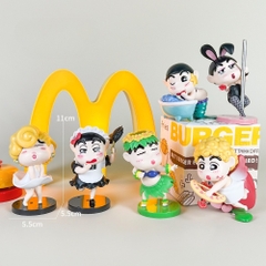 Mô Hình bộ 6 Shin bút chì cosplay gái - Cao 11cm - nặng 300gram - Figure Cậu Bé Bút Chì - bọc túi OPP - hộp màu n3-k32-t4-s1