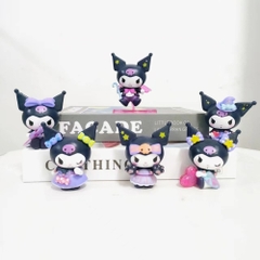 Mô hình kuromi Bộ 6 Melody Kuromi Bản đẹp - cao 8-9cm - Nặng 400gram - Bọc Túi Opp - No Box - N3-K37-T3-S2
