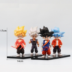 Mô Hình Dragon Ball Bộ 4 Goku Dáng Đứng Có Đế - cao 17cm - nặng 780gram - DragonBall - Hộp Màu - N3-K46-T1-S1-S2