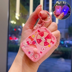 Móc Khóa gạt xoay hồng hello kitty ( Có Đèn ) - Dài 6.3cm , Rộng 4.5cm - Nặng 50gram - SKU : moc286h K76-T6-S11