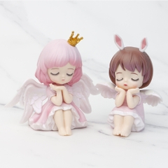 Mô Hình búp bê bộ 4 Thiên Thần Michelle vương miện có cánh - Cao 9cm - nặng 270gram - Figure  Búp Bê Công Chúa - No box - N3-K35-T2-S2
