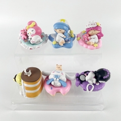 Mô hình kuromi bộ 6 kuromi nằm - cao 5.5-7.5cm - Nặng 300gram - Bọc Túi - Full box - Có hộp mù -  N3-K45-T2-S3
