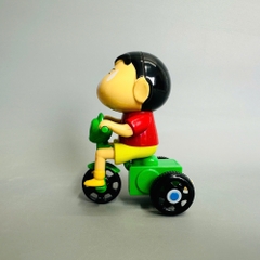 mô hình shin đi xe áo đỏ dây cót - cao : 10.5cm - figure shin - hộp màu