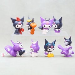 Mô hình kuromi Bộ 8 Melody Gemini Pudding Dog Cinnamon Dog Kuromi Bản A - cao 6cm - Nặng 200gram - No Box - N3-K36-T3-S3