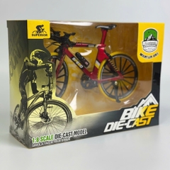 Mô Hình xe đạp đỏ bánh vàng 1:8 Hợp kim - Dài 19.5cm - rộng 6cm - cao 11.5cm - nặng ~ 300gram - FULL BOX : box màu SKU : oto544c