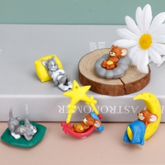 Bộ 5 nhân vật hoạt hình Tom và Jerry - Cao : 3 - 5cm - Nặng : 100gram - Figure Tom and Jerry - No Box - Bọc Túi OPP - K23-T3-S4