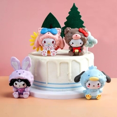 Mô hình kuromi Bộ 6 Melody Gemini Pudding Dog Cinnamon Dog Kuromi - cao 6 - 8.5cm - Nặng 100gram - Hộp Màu - N3-K37-T1-S2