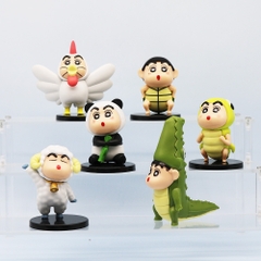 Mô Hình bộ 6 Shin động vật - Cao 8-11cm - nặng 300gram - Figure Cậu Bé Bút Chì - bọc túi OPP - Hộp Màu - Hm33 n3-k49-t2-s1