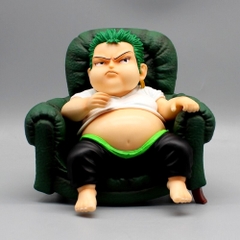 Mô Hình OnePiece zoro béo ngồi ghế - Cao 14.5cm - nặng 650gram + có Box - Figure OnePiece - Có Hộp - K18-T3-S1