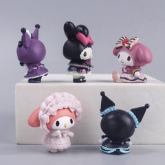 Mô hình kuromi bộ 5 kuromi - cao 4cm - Nặng 300gram - Bọc Túi - No Box - N3-K60-T4-S1