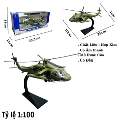 Mô Hình trực thăng 1:100 Hợp kim - Có tiếng - đèn pha sáng - Dài 25cm - rộng 10cm - cao 5cm - nặng ~ 1000gram - FULL BOX : box màu SKU : oto257 -( VAT : 003-07-150 ) - K70-T5-S4