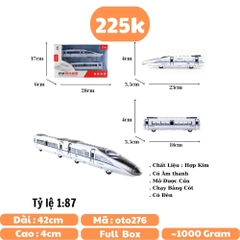 Mô Hình tàu điện ngầm tỉ lệ 1:87 Hợp kim có thể mở cửa - bánh sau chạy cót - Dài 42cm - rộng 3.5cm - cao 4cm - nặng : 500gram - FULL BOX : box màu SKU : oto276 - N3-K1-T5-S1