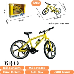 Mô Hình xe đạp vàng địa hình 1:8 Hợp kim - Dài 19.5cm - rộng 6cm - cao 11.5cm - nặng ~ 500gram - FULL BOX : box màu SKU : oto316 - N3-K12-T4-S3