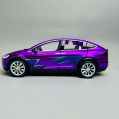 Mô Hình xe tesla tím tỉ lệ 1:24 Hợp kim có thể mở cửa - bánh sau chạy cót - Dài 21cm - rộng 9.5cm - cao 7cm - nặng : 800gram - FULL BOX : box màu SKU : oto277 - N3-K7-T4-S4