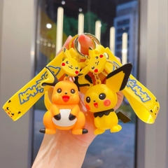 móc khóa pikachu tiến hóa - dây dài 12cm mô hình cao 7.5cm - nặng : 50gram - no box