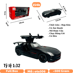 Mô Hình xe mẹc amg đen tỉ lệ 1:32 Hợp kim có thể mở cửa - bánh sau chạy cót - Dài 15cm - rộng 7cm - cao 4.5cm - nặng : 400gram - FULL BOX : box màu SKU : oto306 N3-K3-T1-S1