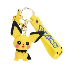 móc khóa pikachu viền tai đen dáng đứng - dây dài 12cm mô hình cao 7.5cm - nặng : 50gram - no box