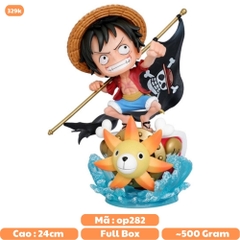 Hàng Cao Cấp - Mô hình OnePiece Luffy Chibi Ngồi Thuyền Sunny cao : 24cm - Figure OnePiece  - Full Box N1-K55-T5-S1