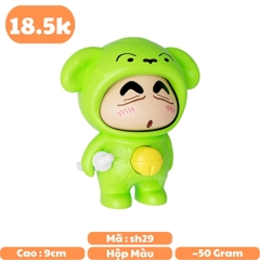 Móc Khoá mô hình shin đầu gấu màu xanh lì - cao : 9cm - figure shin - Hộp Màu sh29