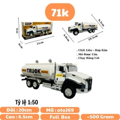 Mô Hình xe bồn tỉ lệ 1:50 Hợp kim có thể mở cửa - bánh sau chạy cót - Dài 19.5cm - rộng 4.8cm - cao 6.5cm - nặng : 300gram - FULL BOX : box màu SKU : oto269 - n3-k5-t3-s4