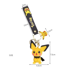 móc khóa pikachu viền tai đen dáng đứng - dây dài 12cm mô hình cao 7.5cm - nặng : 50gram - no box