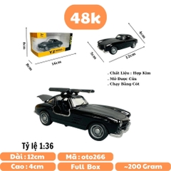Mô Hình xe mẹc cổ đen - tỉ lệ 1:36 Hợp kim có thể mở cửa - bánh sau chạy cót - Dài 12cm - rộng 5cm - cao 4cm - nặng : 200gram - FULL BOX : box màu - SKU : oto266 n3-k11-t1-s2