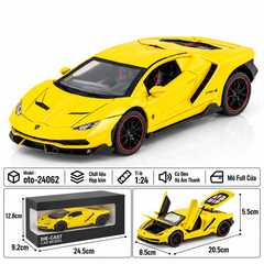 Xe thể thao tỉ lệ 1:24 - chất liệu bằng hợp kim - Có đèn và âm thanh Tính năng mở full cửa - SKU : oto-24062 ( VAT : 103-01-170 )