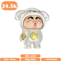Móc Khoá mô hình shin đầu gấu màu trắng bóng - cao : 9cm - figure shin - Hộp Màu n5