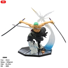 (Hàng Thường ) .Mô hình  Zoro có 2 đầu  đế không có chữ - Bộ FZ - One Piece - No Box - (VAT MH001-01) - ( A - 14 )