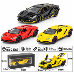 Xe thể thao tỉ lệ 1:24 - chất liệu bằng hợp kim - Có đèn và âm thanh Tính năng mở full cửa - SKU : oto-24062 ( VAT : 103-01-170 )