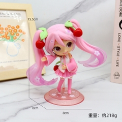 Mô Hình Hatsune Miku chibi váy hồng tóc hồng - Cao 16cm - nặng 300gram - Figure Miku - Bọc Túi - No Box - N1-K33-T3-S2