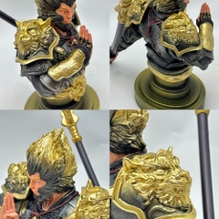 Mô Hình bán thân tôn ngộ không vàng đồng - Cao 17.5cm - nặng 400gram - Phụ kiện : đế + gậy -  Figure Wukong -  Bọc túi OPP - No Box N1-ST10
