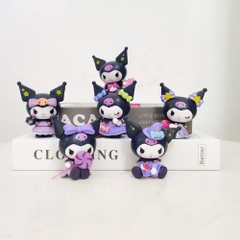 Mô hình kuromi Bộ 6 Melody Kuromi Bản đẹp - cao 8-9cm - Nặng 400gram - Bọc Túi Opp - No Box - N3-K37-T3-S2