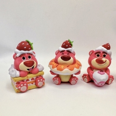 Mô Hình bộ 6 gấu dâu siêu cute Cao 5.5 - 7.9cm - nặng 300gram , Figure gấu dâu - No box
