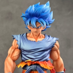 Mô hình DragonBall SonGoku tóc xanh đỏ dáng đứng có base - Cao 33cm -nặng 1500gram - Dragon Ball - Hộp Carton
