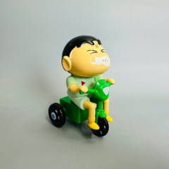 mô hình shin lái xe áo xanh dây cót - cao : 10.5cm - figure shin - hộp màu
