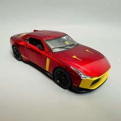 Mô Hình xe nissan đỏ họa tiết vàng tỉ lệ 1:24 Hợp kim có thể mở cửa - bánh sau chạy cót - Dài 20.5cm - rộng 9cm - cao 5.5cm - nặng : 800gram - FULL BOX : box màu SKU : oto314 - N3-K8-T3-S3